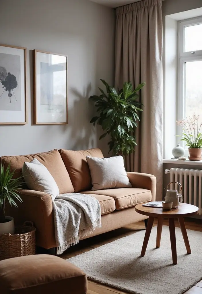 27 Scandinavian Living Room Designs That Feel Modern and Cozy 2 27 Scandinavian Living Room Designs That Feel Modern and Cozy - 2. Layered Textures for Comfort