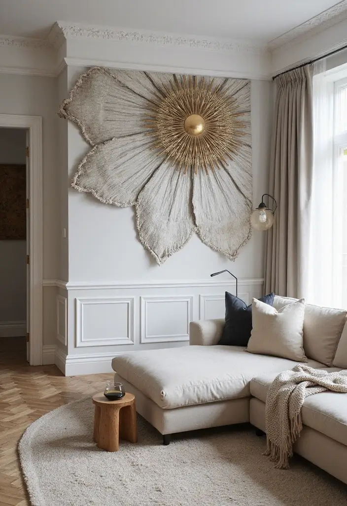 27 Scandinavian Living Room Designs That Feel Modern and Cozy 14 27 Scandinavian Living Room Designs That Feel Modern and Cozy - 14. Artistic Wall Features