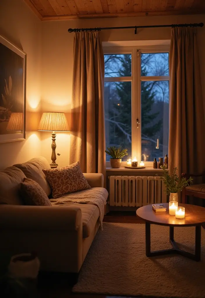 25 Apartment Living Room Scandinavian Designs You’ll Steal - 12. Soft Ambient Lighting