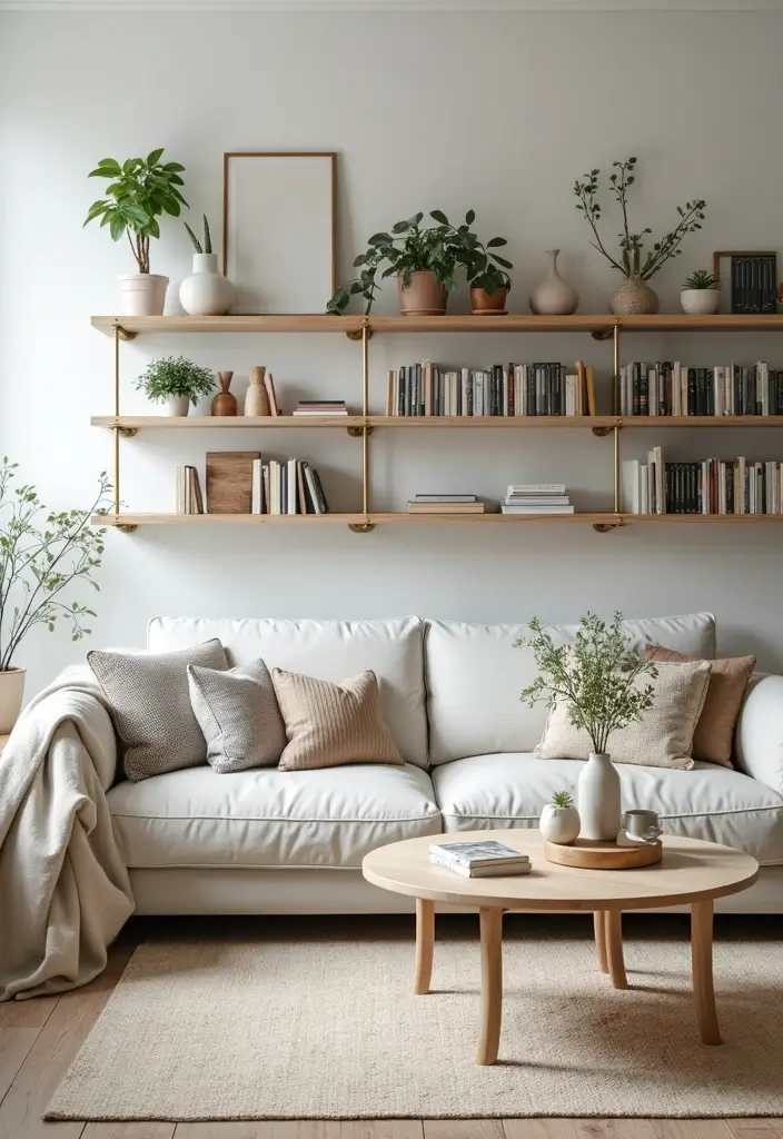 25 Apartment Living Room Scandinavian Designs You’ll Steal - 9. Open Shelving