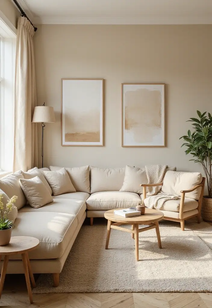 25 Beige Scandinavian Living Room Ideas for Warm Minimalism 13 25 Beige Scandinavian Living Room Ideas for Warm Minimalism - 13. Beige Color Variations