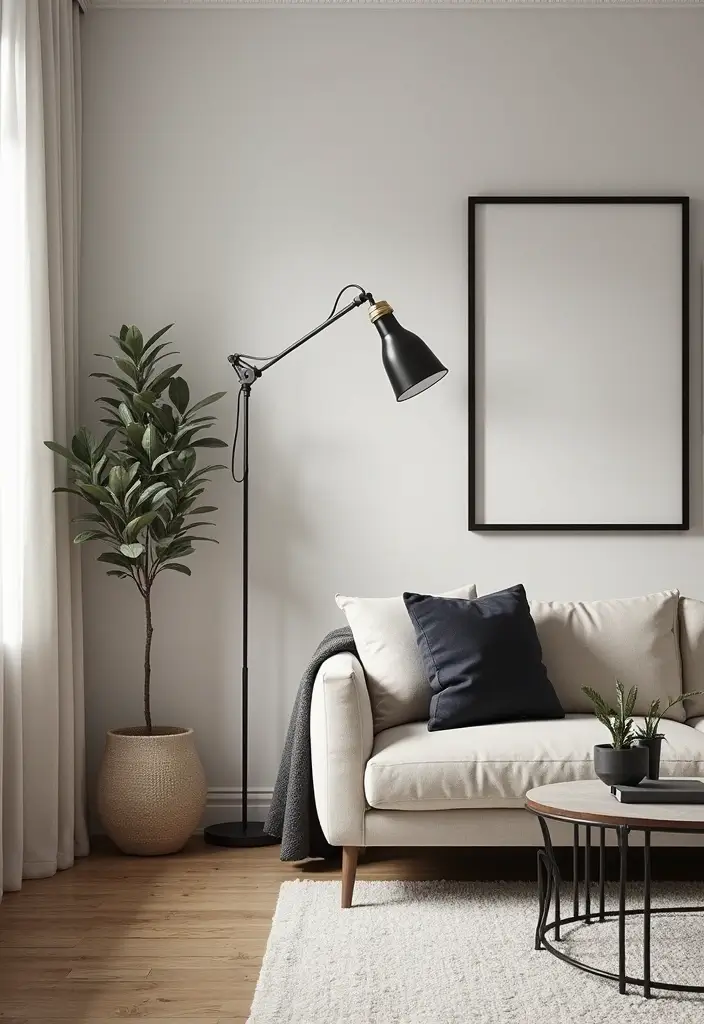 25 Beige Scandinavian Living Room Ideas for Warm Minimalism 19 25 Beige Scandinavian Living Room Ideas for Warm Minimalism - 19. Beige and Black Contrast