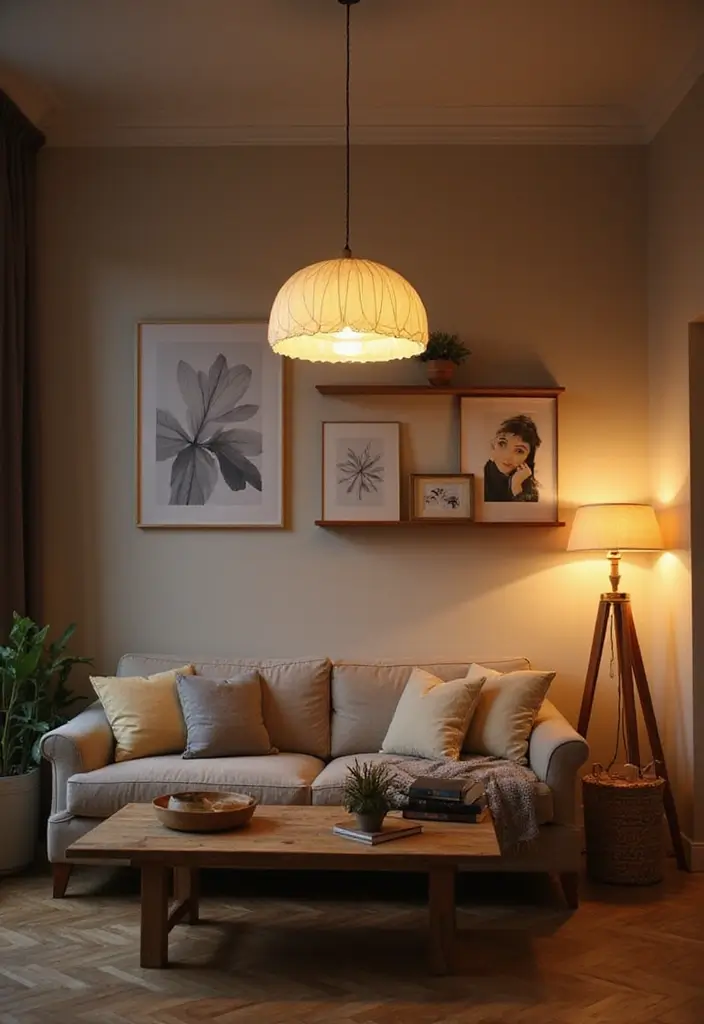 25 Beige Scandinavian Living Room Ideas for Warm Minimalism 21 25 Beige Scandinavian Living Room Ideas for Warm Minimalism - 21. Layering Light Sources