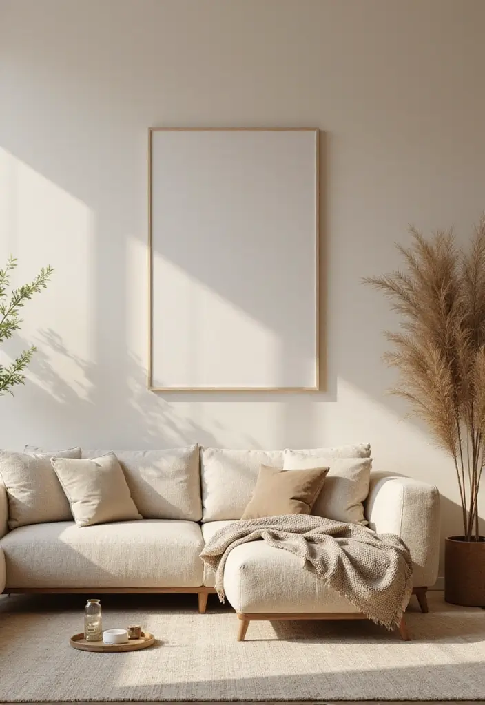 25 Beige Scandinavian Living Room Ideas for Warm Minimalism 22 25 Beige Scandinavian Living Room Ideas for Warm Minimalism - 22. Monochromatic Beige Accents