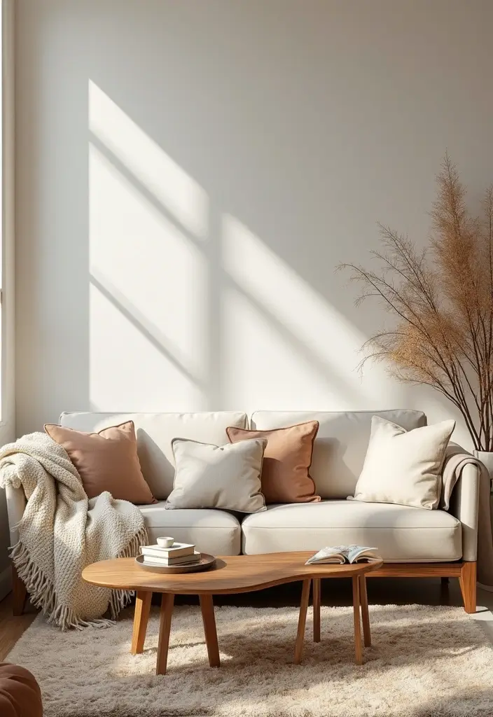 25 Beige Scandinavian Living Room Ideas for Warm Minimalism 24 25 Beige Scandinavian Living Room Ideas for Warm Minimalism - 24. Seasonal Decor Swaps