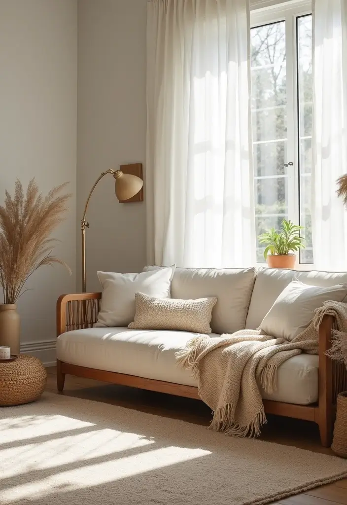 25 Beige Scandinavian Living Room Ideas for Warm Minimalism 4 25 Beige Scandinavian Living Room Ideas for Warm Minimalism - 4. Cozy Textiles for Warmth