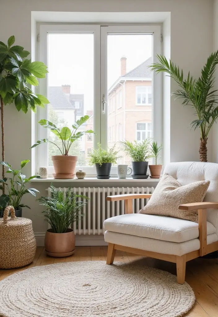 25 Beige Scandinavian Living Room Ideas for Warm Minimalism 6 25 Beige Scandinavian Living Room Ideas for Warm Minimalism - 6. Greenery and Natural Elements