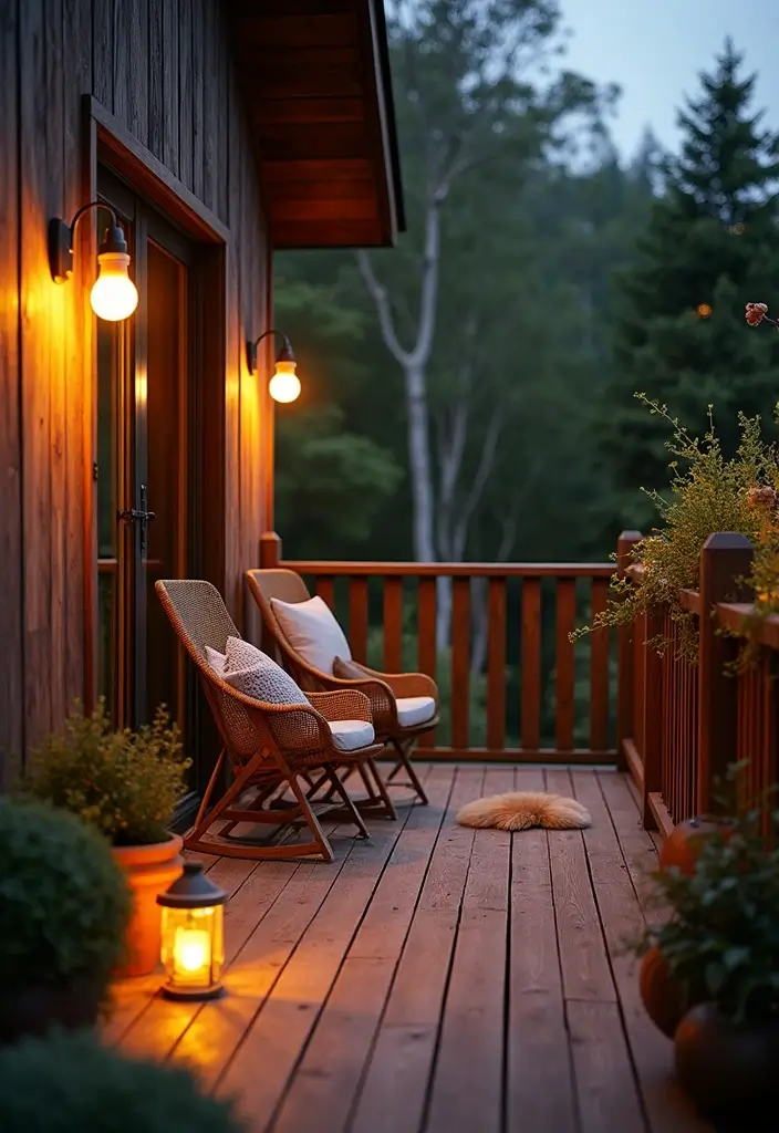 25 Scandinavian Balcony Ideas for Peaceful Outdoor Living - 10. Cozy Outdoor Lighting Fixtures