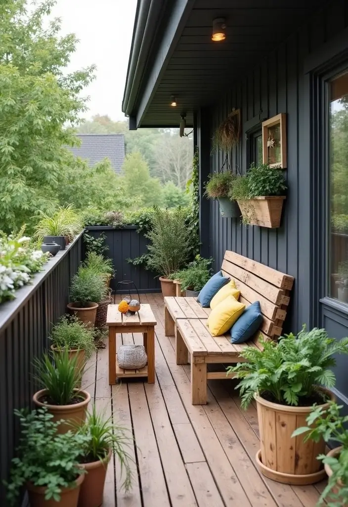 25 Scandinavian Balcony Ideas for Peaceful Outdoor Living - 23. Sustainable Practices with Recycling