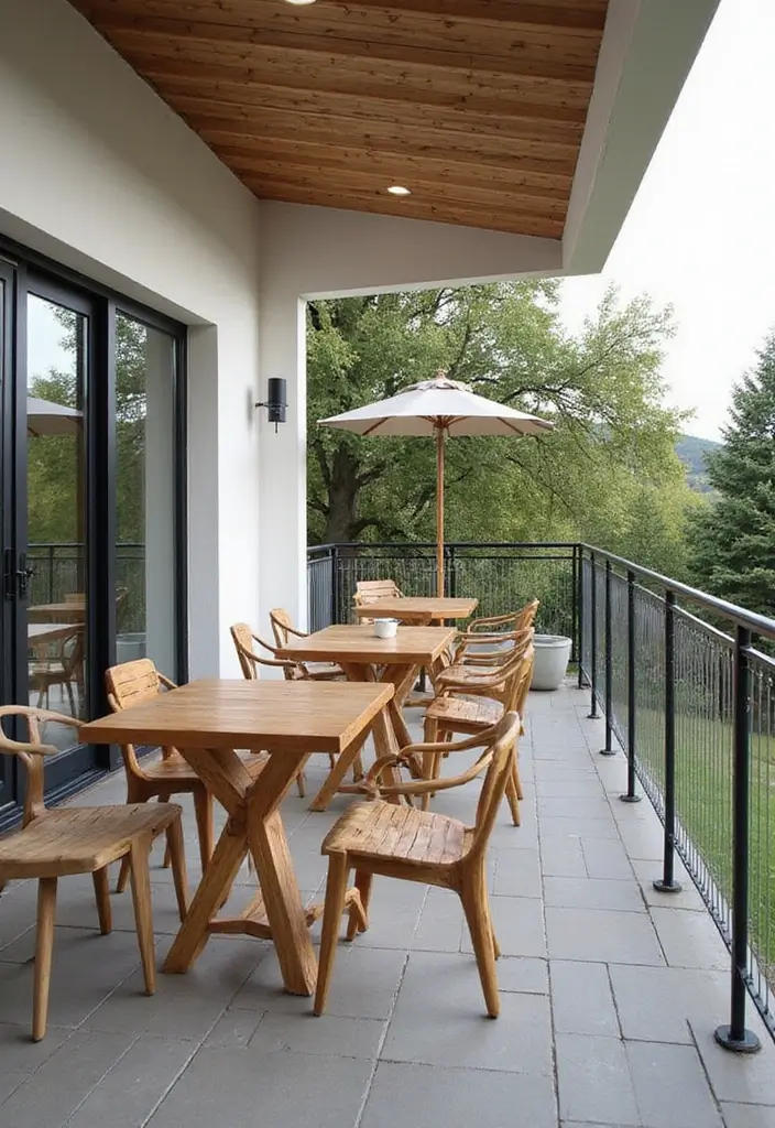 25 Scandinavian Balcony Ideas for Peaceful Outdoor Living - 3. Sleek Scandinavian Outdoor Furniture