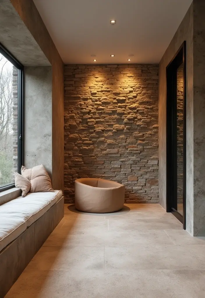 25 Scandinavian Basement Ideas That Feel Bright and Modern 13 25 Scandinavian Basement Ideas That Feel Bright and Modern - 17. Textural Accent Walls