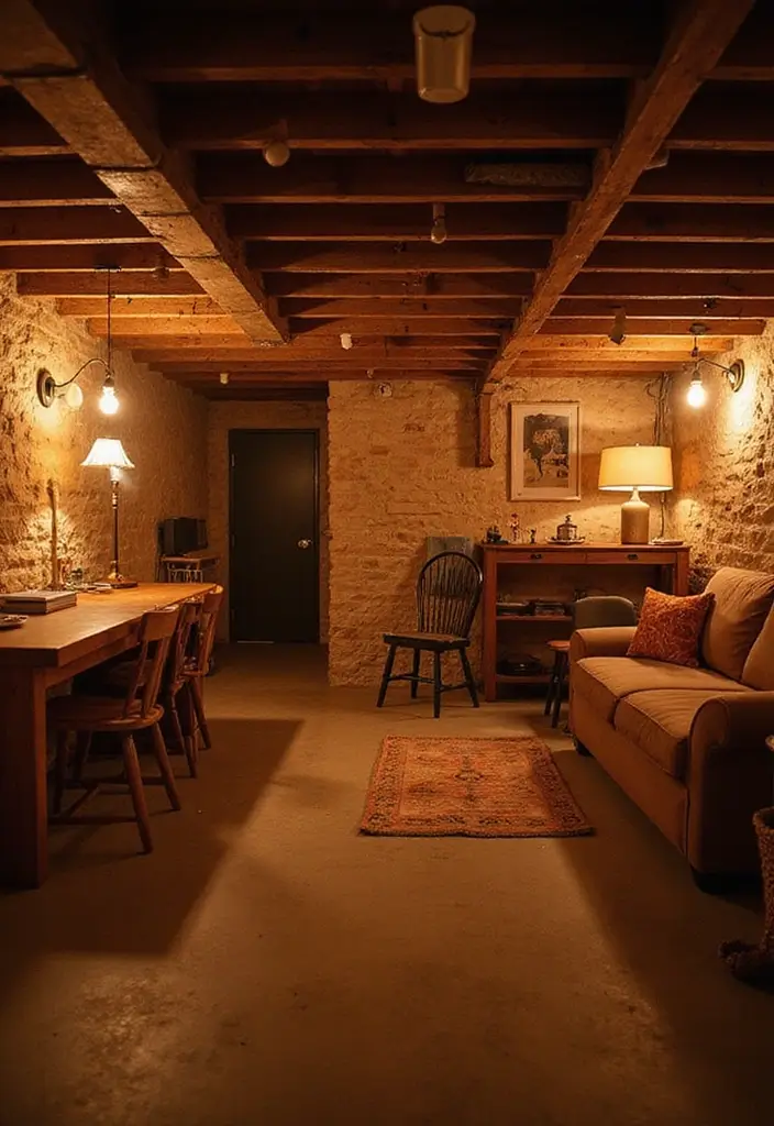 25 Scandinavian Basement Ideas That Feel Bright and Modern 16 25 Scandinavian Basement Ideas That Feel Bright and Modern - 20. Warm Lighting for Evening Ambiance