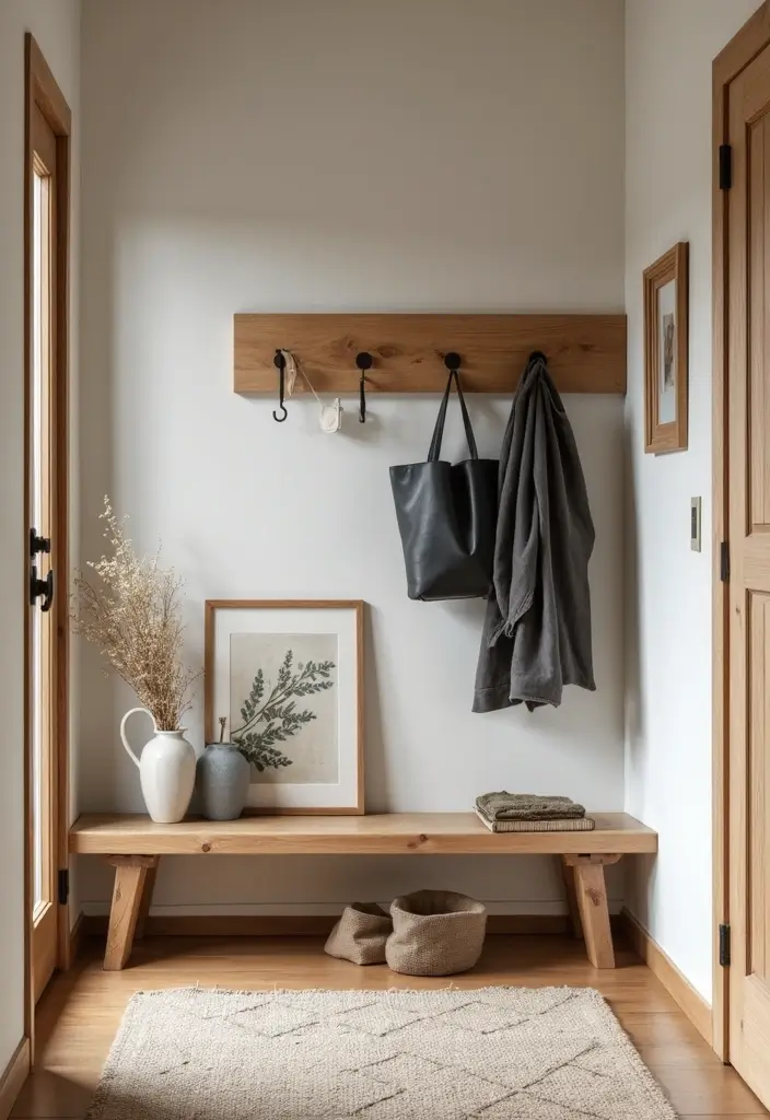 25 Scandinavian Entryway Ideas for a Warm and Inviting Home - 10. Warm Wood Accents