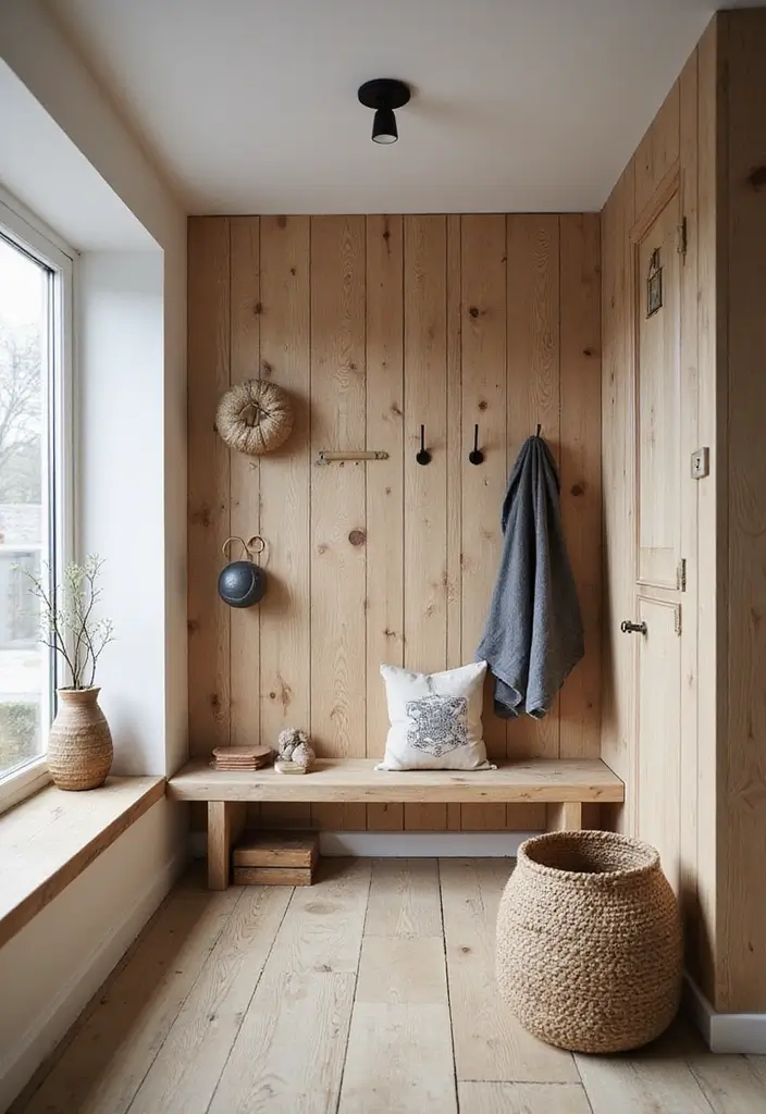 25 Scandinavian Entryway Ideas for a Warm and Inviting Home - 13. Textured Wall Panels