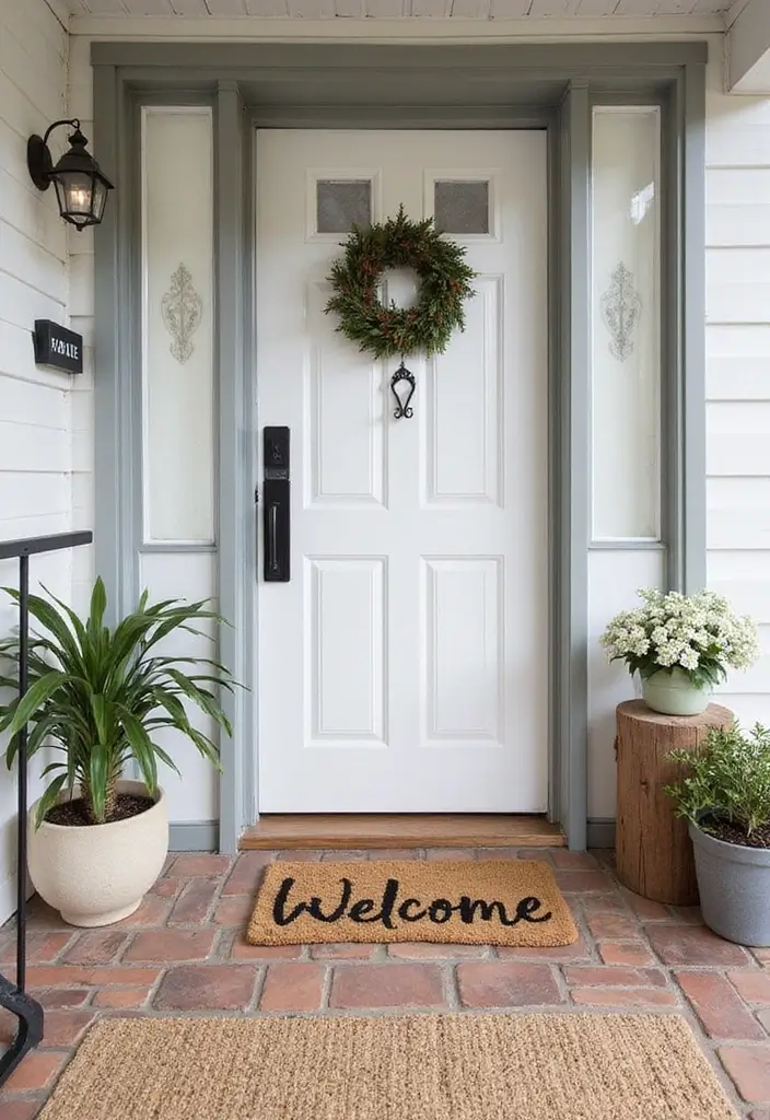 25 Scandinavian Entryway Ideas for a Warm and Inviting Home - 17. Personalized Welcome Mat