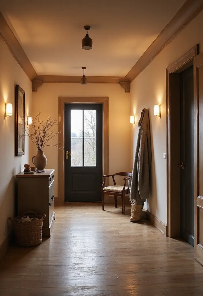 25 Scandinavian Entryway Ideas for a Warm and Inviting Home - 20. Warm Lighting Fixtures