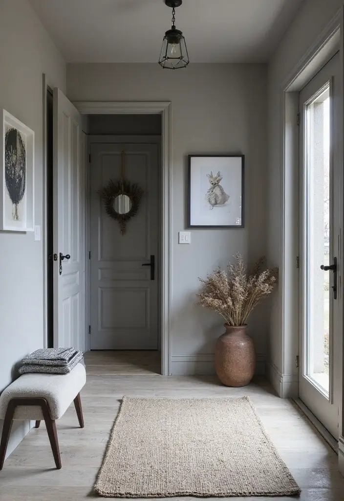 25 Scandinavian Entryway Ideas for a Warm and Inviting Home - 22. Monochromatic Palette