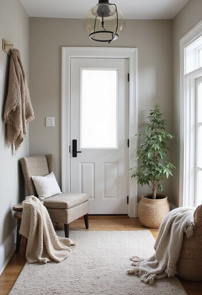 25 Scandinavian Entryway Ideas for a Warm and Inviting Home - 5. Layered Textiles