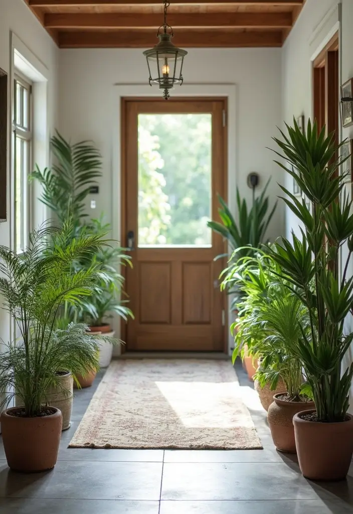 25 Scandinavian Entryway Ideas for a Warm and Inviting Home - 7. Greenery and Plants