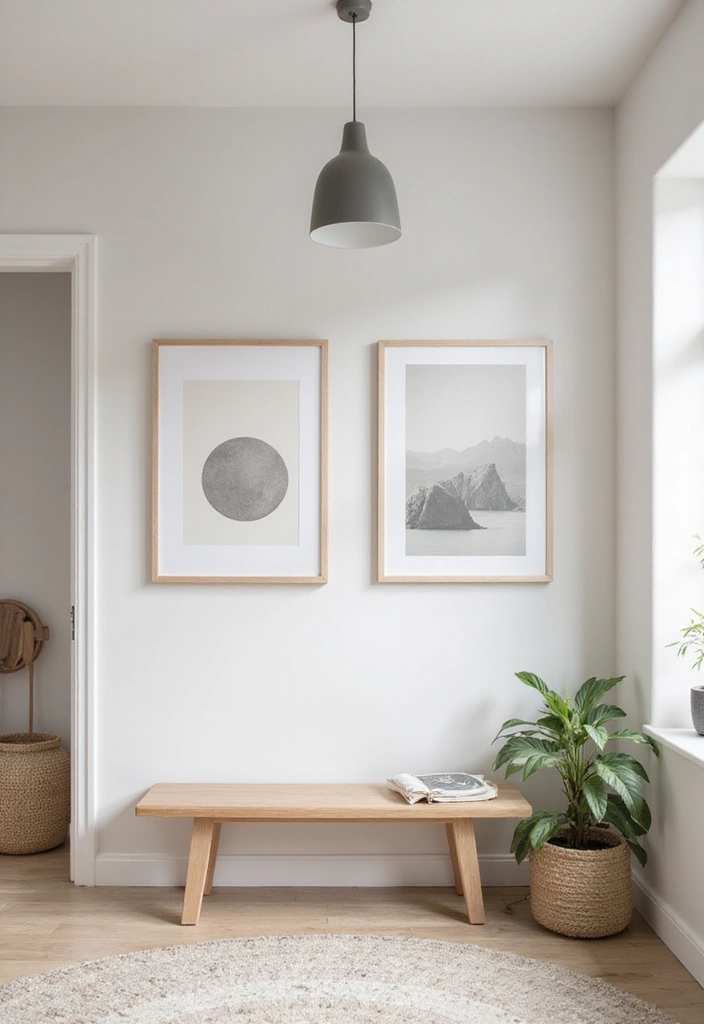 25 Scandinavian Entryway Ideas for a Warm and Inviting Home - 8. Simple Wall Art