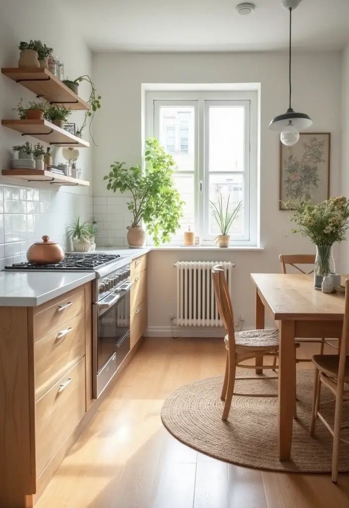 25 Small Scandinavian Kitchen Ideas You’ll Want to Copy 10 25 Small Scandinavian Kitchen Ideas You’ll Want to Copy - 10. Light Flooring Choices