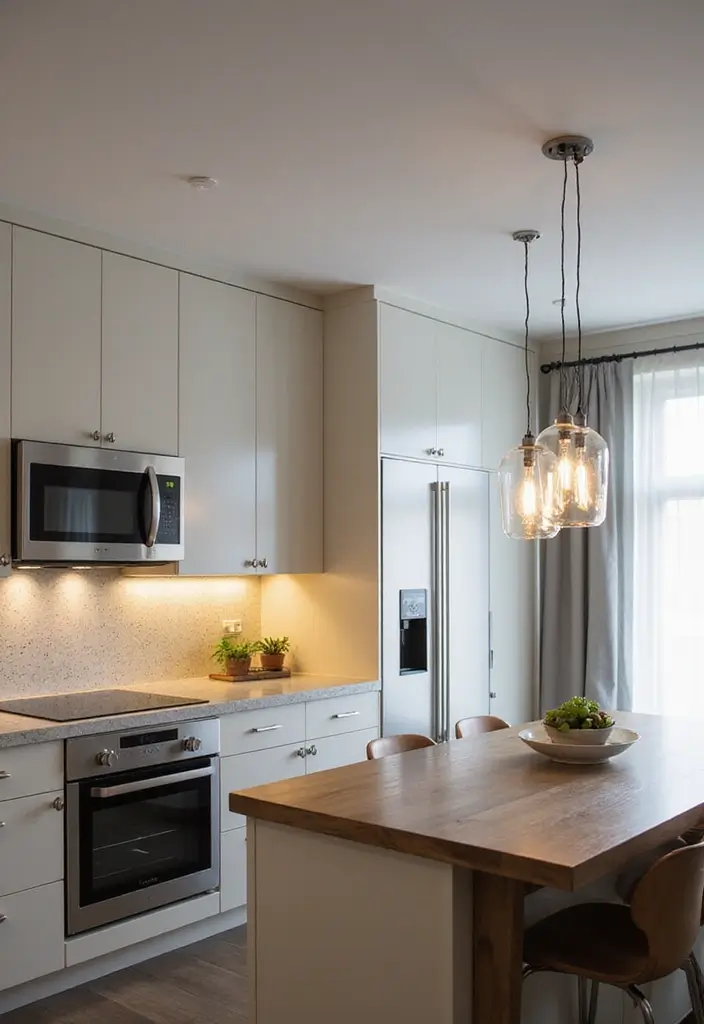 25 Small Scandinavian Kitchen Ideas You’ll Want to Copy 9 25 Small Scandinavian Kitchen Ideas You’ll Want to Copy - 9. Statement Lighting