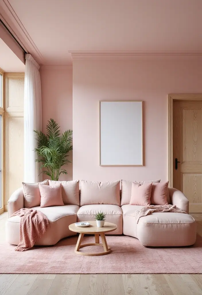 26 Pink Scandinavian Living Room Ideas for Soft Elegance 1 26 Pink Scandinavian Living Room Ideas for Soft Elegance - 1. Soft Pink Walls
