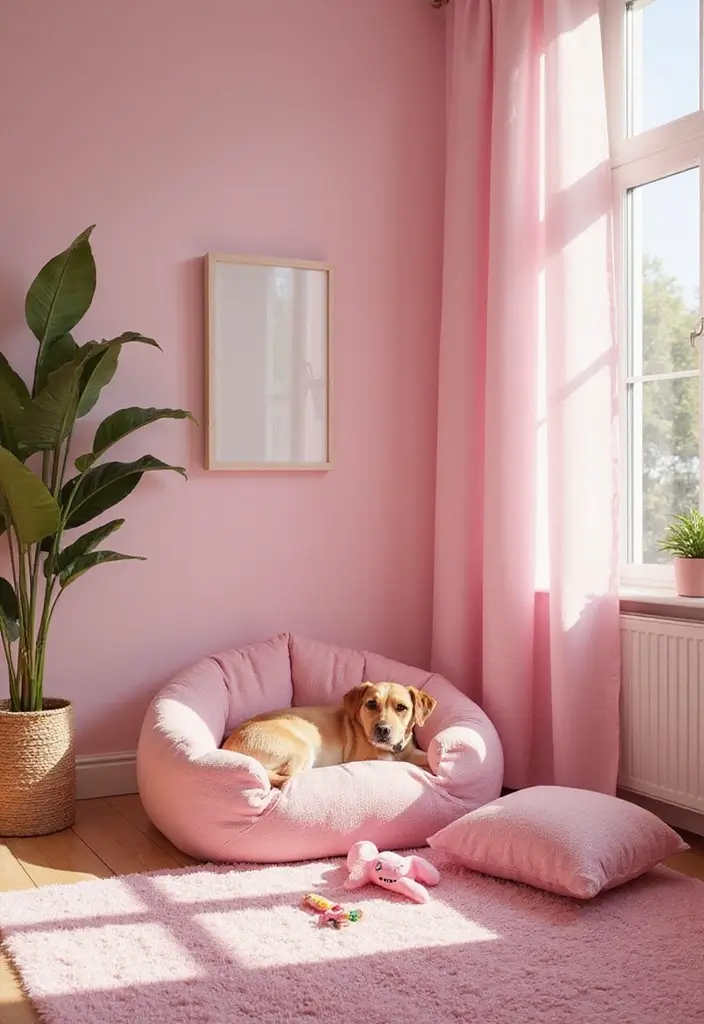 26 Pink Scandinavian Living Room Ideas for Soft Elegance 26 26 Pink Scandinavian Living Room Ideas for Soft Elegance - 26. Pink Pet Accessories