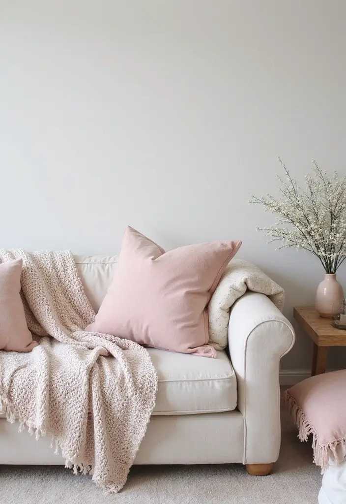 26 Pink Scandinavian Living Room Ideas for Soft Elegance 7 26 Pink Scandinavian Living Room Ideas for Soft Elegance - 7. Soft Textiles and Fabrics