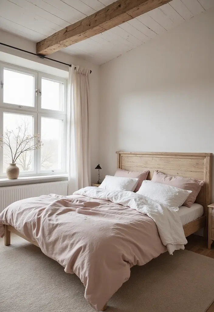 26 Rustic Scandinavian Bedroom Ideas for Cozy Nights 10 26 Rustic Scandinavian Bedroom Ideas for Cozy Nights - 10. Soft Color Palettes