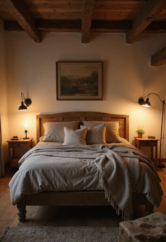 26 Rustic Scandinavian Bedroom Ideas for Cozy Nights 13 26 Rustic Scandinavian Bedroom Ideas for Cozy Nights - 13. Layered Lighting