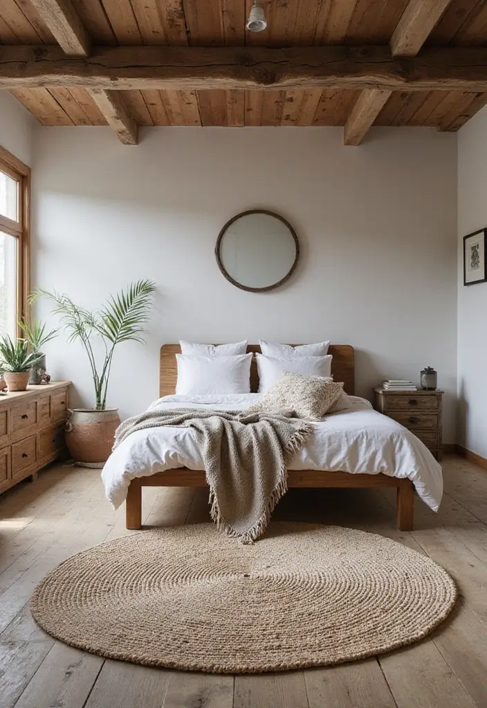 26 Rustic Scandinavian Bedroom Ideas for Cozy Nights 22 26 Rustic Scandinavian Bedroom Ideas for Cozy Nights - 22. Textured Rugs