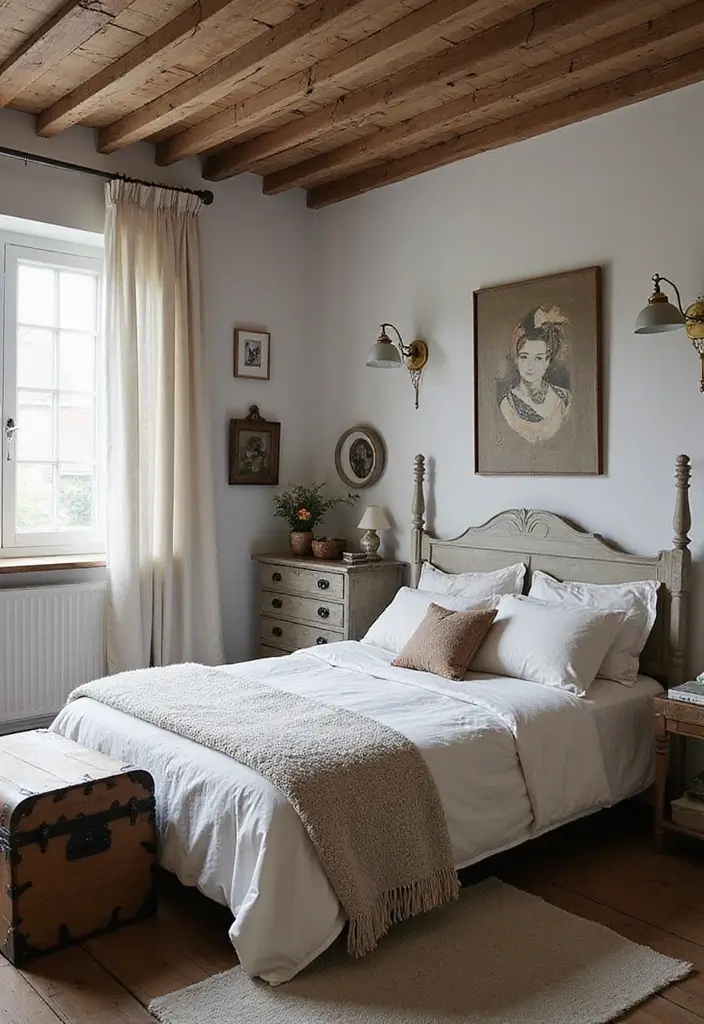 26 Rustic Scandinavian Bedroom Ideas for Cozy Nights 6 26 Rustic Scandinavian Bedroom Ideas for Cozy Nights - 6. Vintage Finds and Thrifted Treasures