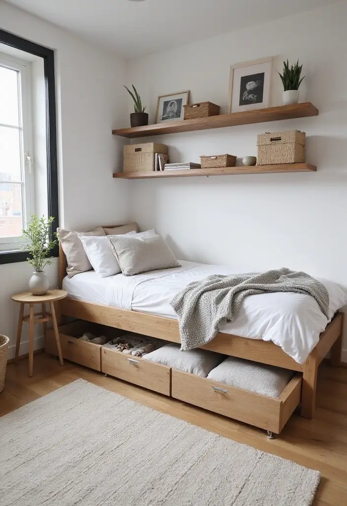 26 Scandinavian Blue Bedroom Ideas That Spark Tranquility 12 26 Scandinavian Blue Bedroom Ideas That Spark Tranquility - 12. Functional Storage Solutions