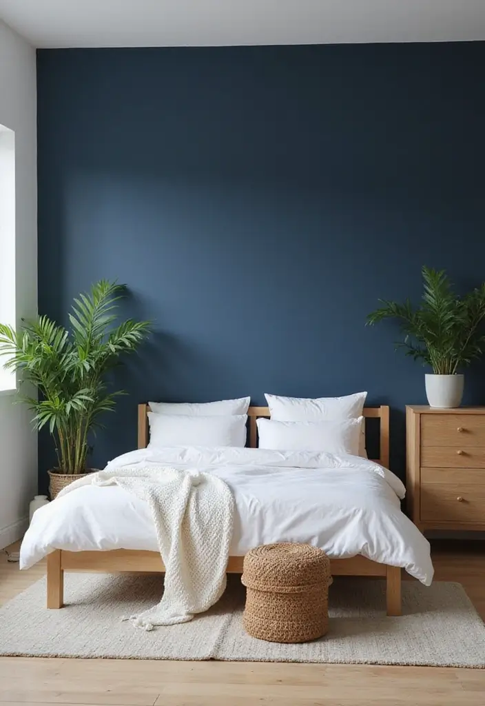 26 Scandinavian Blue Bedroom Ideas That Spark Tranquility 2 26 Scandinavian Blue Bedroom Ideas That Spark Tranquility - 2. Navy Blue Accent Walls