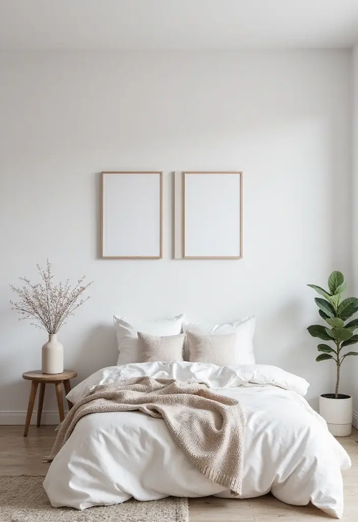 26 Scandinavian Blue Bedroom Ideas That Spark Tranquility 20 26 Scandinavian Blue Bedroom Ideas That Spark Tranquility - 20. Subtle Wall Decor