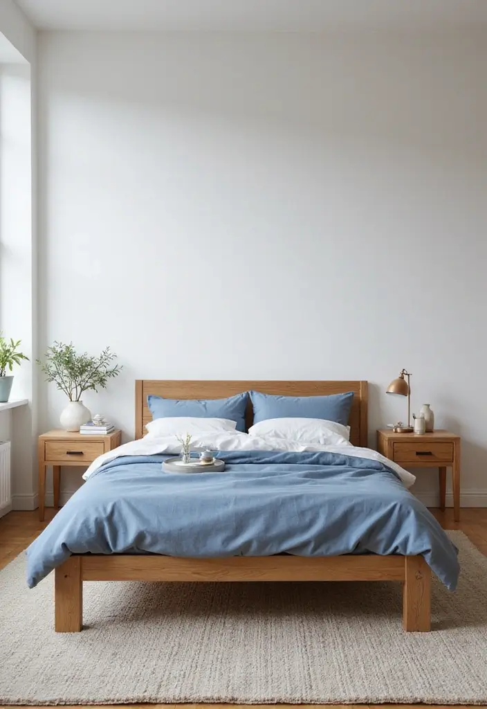 26 Scandinavian Blue Bedroom Ideas That Spark Tranquility 4 26 Scandinavian Blue Bedroom Ideas That Spark Tranquility - 4. Natural Wood Elements