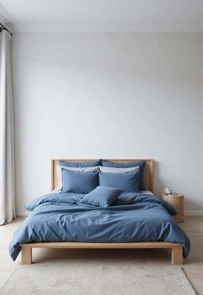 26 Scandinavian Blue Bedroom Ideas That Spark Tranquility 6 26 Scandinavian Blue Bedroom Ideas That Spark Tranquility - 6. Minimalist Bed Frames
