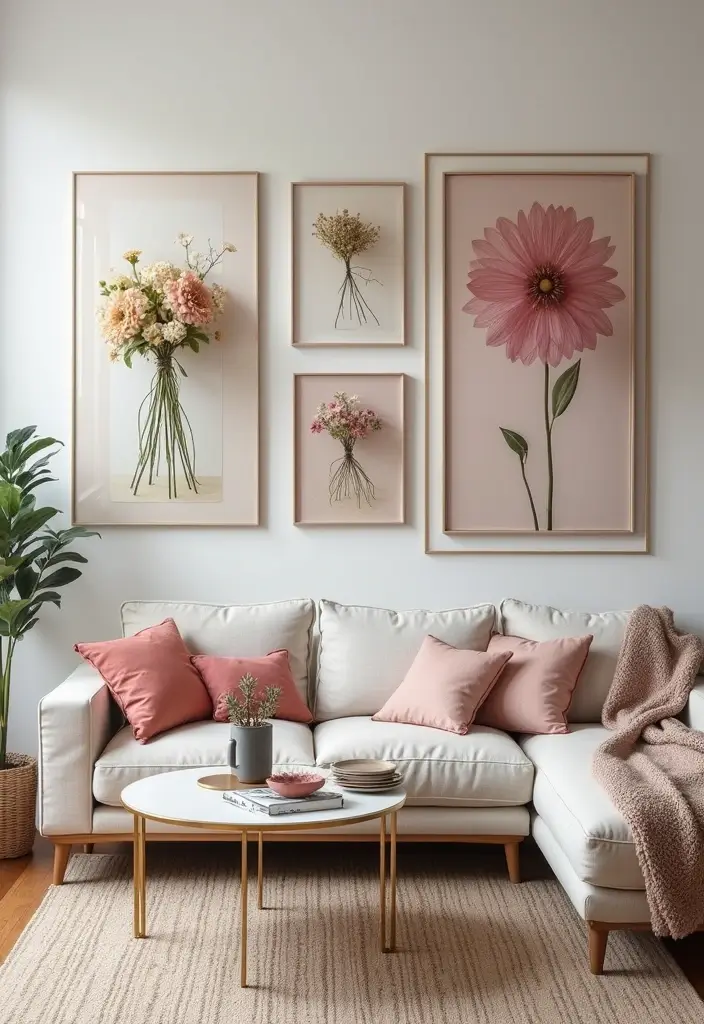 26 Scandinavian Floral Decor Ideas for a Fresh Nordic Touch - 10. Floral Art Pieces