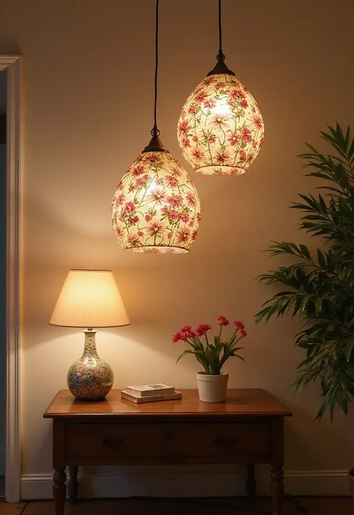 26 Scandinavian Floral Decor Ideas for a Fresh Nordic Touch - 18. Floral Lighting Fixtures