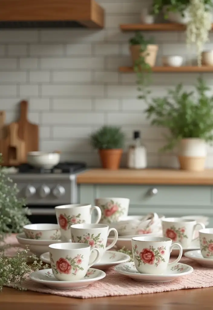 26 Scandinavian Floral Decor Ideas for a Fresh Nordic Touch - 21. Floral Mugs and Dishware