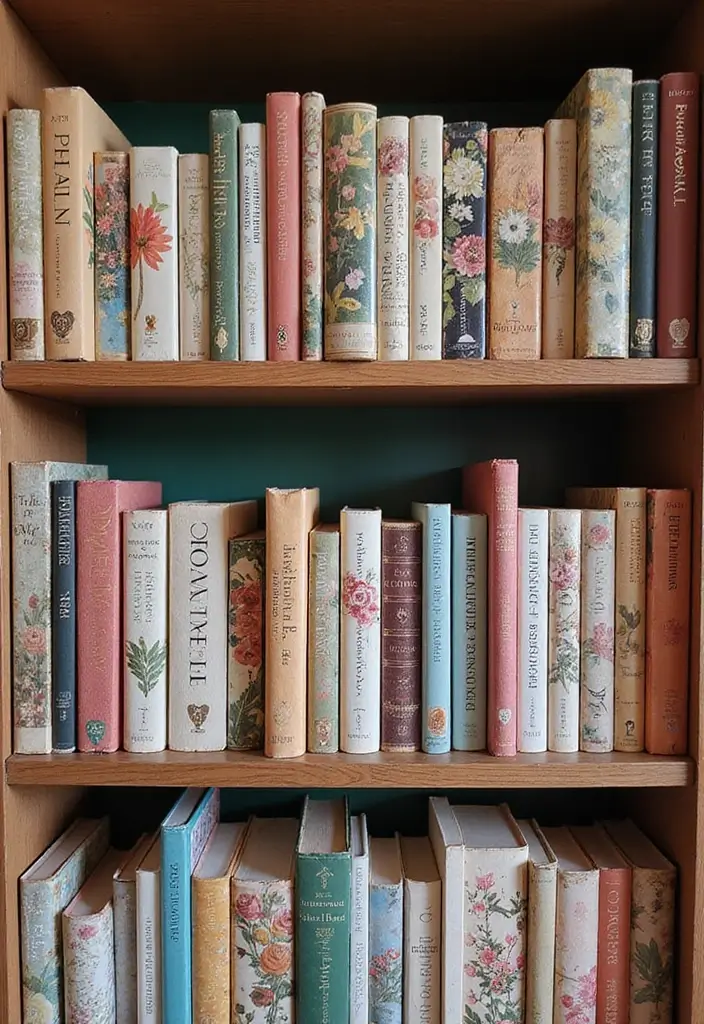 26 Scandinavian Floral Decor Ideas for a Fresh Nordic Touch - 22. Floral Book Covers