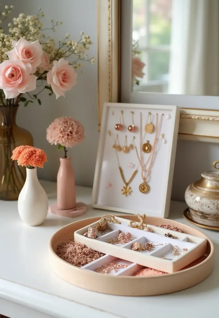 26 Scandinavian Floral Decor Ideas for a Fresh Nordic Touch - 25. Floral Jewelry Displays