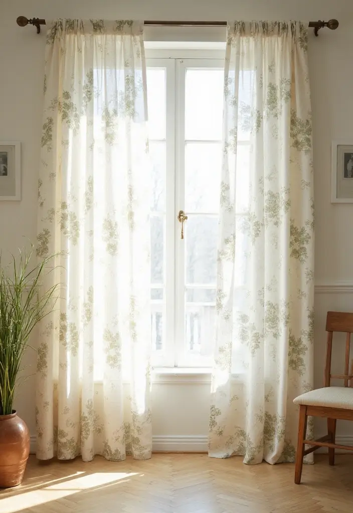 26 Scandinavian Floral Decor Ideas for a Fresh Nordic Touch - 8. Floral Curtains