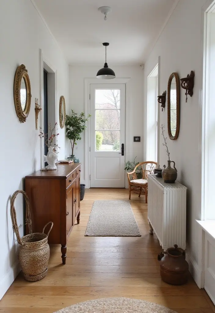 26 Scandinavian Hallway Ideas That Make Every Step Feel Cozy 16 26 Scandinavian Hallway Ideas That Make Every Step Feel Cozy - 16. Vintage Accents
