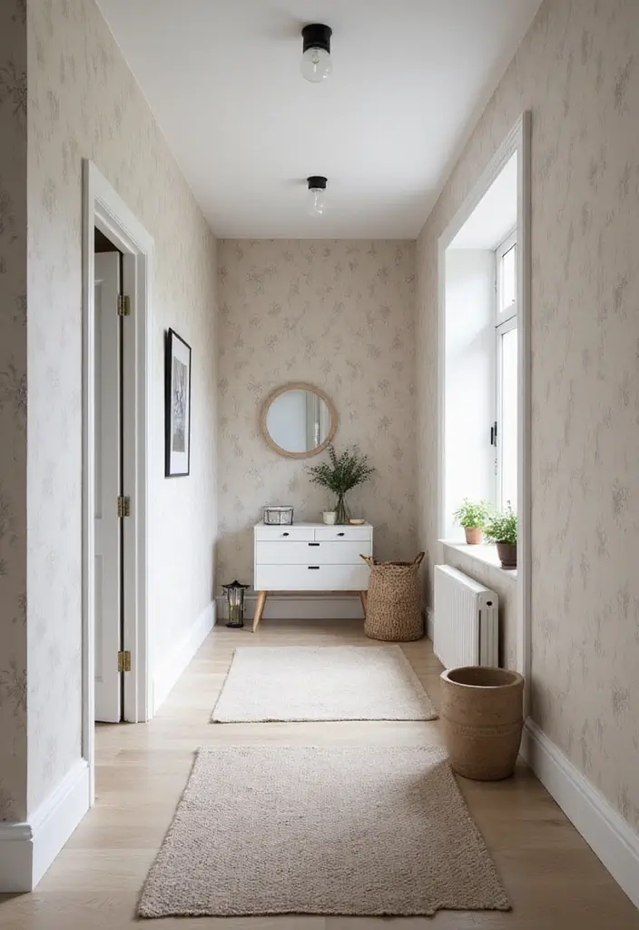 26 Scandinavian Hallway Ideas That Make Every Step Feel Cozy 20 26 Scandinavian Hallway Ideas That Make Every Step Feel Cozy - 20. Scandi-inspired Wallpaper
