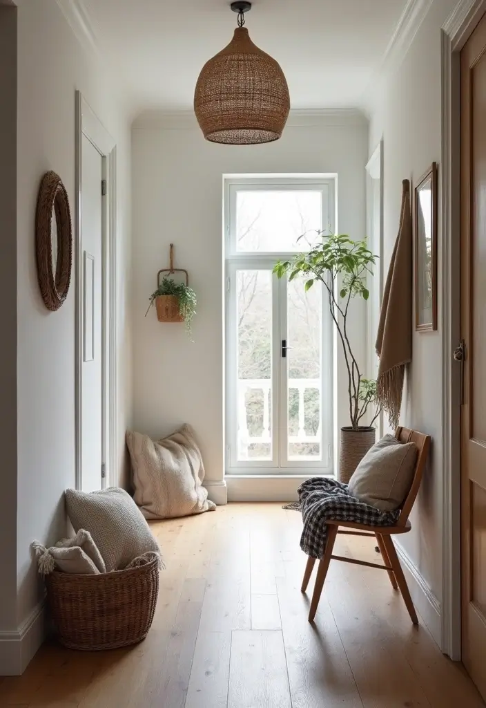 26 Scandinavian Hallway Ideas That Make Every Step Feel Cozy 21 26 Scandinavian Hallway Ideas That Make Every Step Feel Cozy - 21. Cozy Throws and Pillows