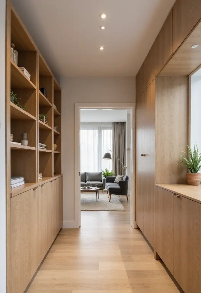 26 Scandinavian Hallway Ideas That Make Every Step Feel Cozy 23 26 Scandinavian Hallway Ideas That Make Every Step Feel Cozy - 23. Custom Built-ins