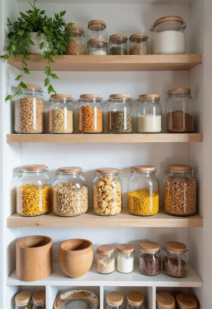 26 Scandinavian Pantry Ideas for Organized Minimal Living 2 26 Scandinavian Pantry Ideas for Organized Minimal Living - 2. Clear Glass Containers