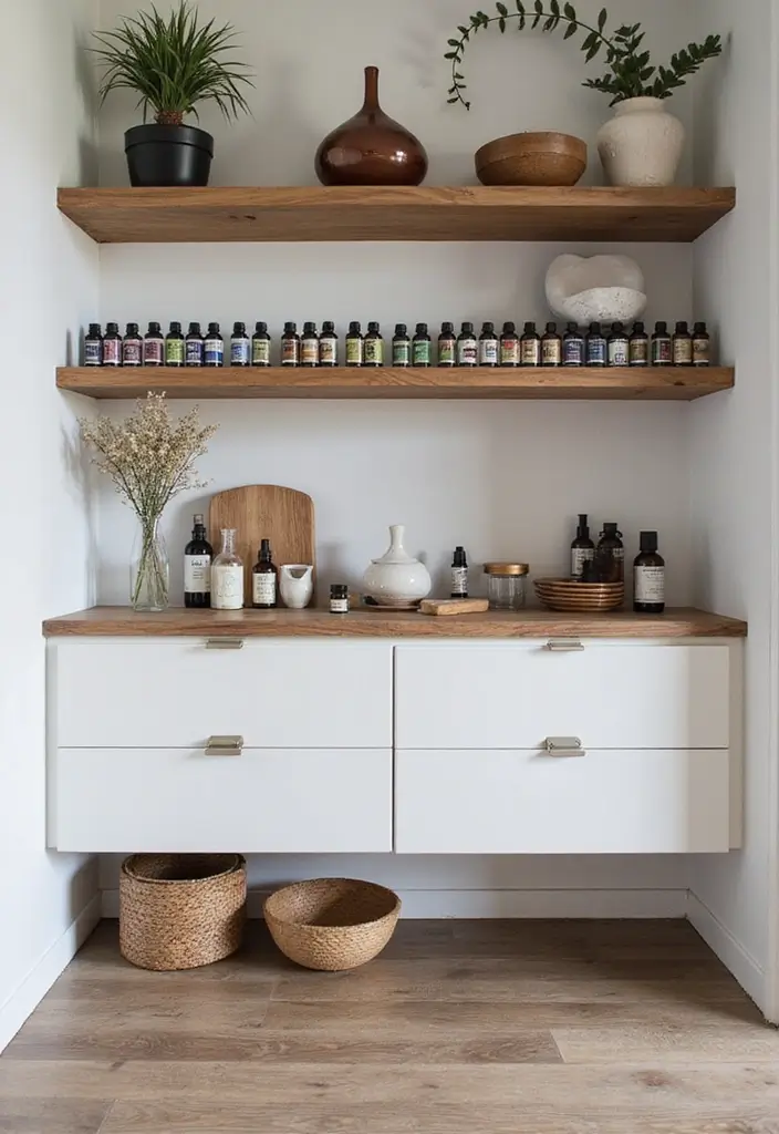 26 Scandinavian Pantry Ideas for Organized Minimal Living 24 26 Scandinavian Pantry Ideas for Organized Minimal Living - 24. Essential Oil Display